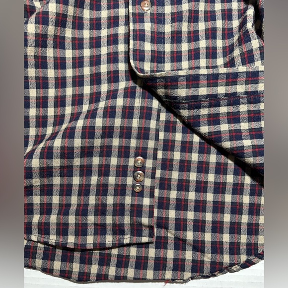 Sir Pendleton Shirt Mens Medium Brown Plaid Pure Virgin Wool Flannel Button Down - Picture 8 of 13